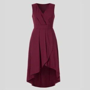 NWT- Halara Deep V Neck Sleeveless High Low Crossover Midi Dress XL